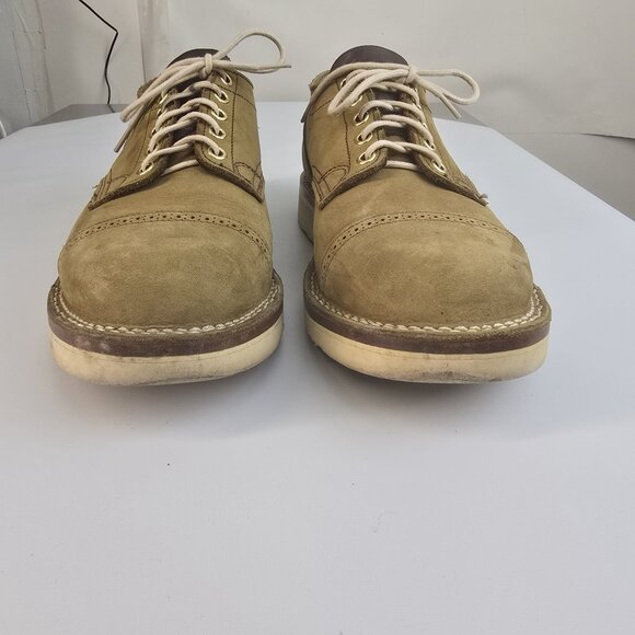 VIBERG BOOTS Japanese style Oxford Shoes - Olive brogued nubuck, Christy sole - Picture 6 of 12